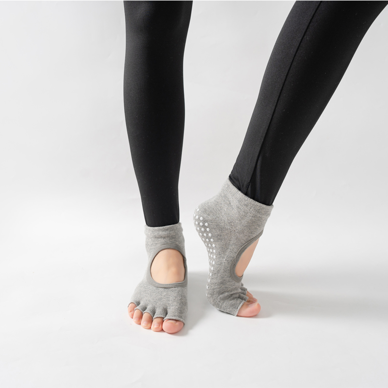 ถุงเท้าโยคะเปิดหลังห้านิ้วของผ - Medias Para Pilates Y Yoga บทวิจารณ์และราคา